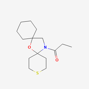 molecular formula C15H25NO2S B14455875 1-(7-Oxa-3-thia-15-azadispiro[5.1.5~8~.2~6~]pentadecan-15-yl)propan-1-one CAS No. 72342-45-1