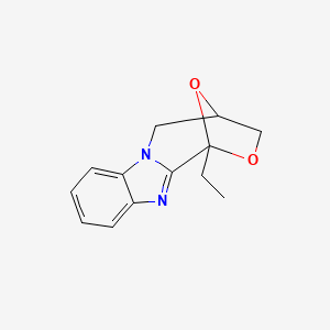 molecular formula C13H14N2O2 B14455923 4,5-Dihydro-1-ethyl-1,4-epoxy-1H,3H-(1,4)oxazepino(4,3-a)benzimidazole CAS No. 76098-97-0