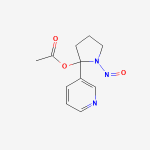 molecular formula C11H13N3O3 B14455928 1-Nitroso-2-(3-pyridinyl)-2-pyrrolidinol acetate (ester) CAS No. 68743-64-6