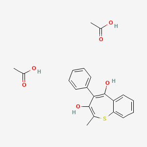 Acetic acid;2-methyl-4-phenyl-1-benzothiepine-3,5-diol