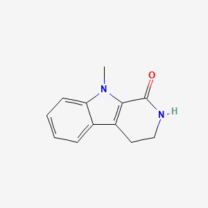 molecular formula C12H12N2O B14456001 1H-Pyrido[3,4-b]indol-1-one, 2,3,4,9-tetrahydro-9-methyl- CAS No. 71672-19-0