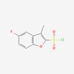 molecular formula C9H6ClFO3S B1445602 5-Fluoro-3-methyl-1-benzofuran-2-sulfonyl chloride CAS No. 1369140-00-0