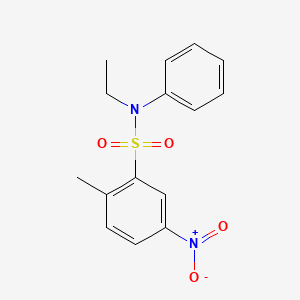 molecular formula C15H16N2O4S B14456032 Benzenesulfonamide, N-ethyl-2-methyl-5-nitro-N-phenyl- CAS No. 68003-39-4