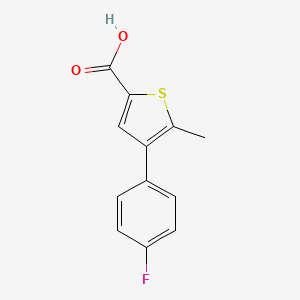 molecular formula C12H9FO2S B1445605 4-(4-氟苯基)-5-甲基噻吩-2-羧酸 CAS No. 1267218-61-0