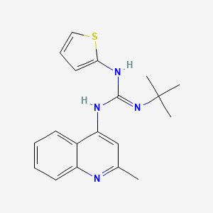 molecular formula C19H22N4S B14456076 Guanidine, 1-tert-butyl-2-(2-methyl-4-quinolyl)-3-(2-thienyl)- CAS No. 71079-40-8