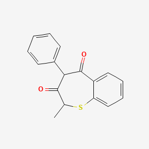 molecular formula C17H14O2S B14456106 2-Methyl-4-phenyl-1-benzothiepine-3,5(2H,4H)-dione CAS No. 72262-55-6