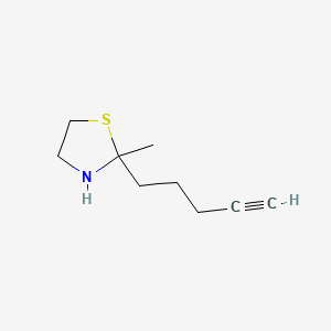 Thiazolidine, 2-methyl-2-(4-pentynyl)-