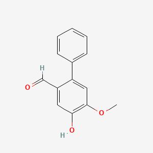 molecular formula C14H12O3 B14456172 4-Hydroxy-5-methoxy[1,1'-biphenyl]-2-carbaldehyde CAS No. 69048-74-4