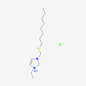 1-Ethyl-3-[(octylsulfanyl)methyl]-2,3-dihydro-1H-imidazol-1-ium chloride