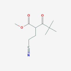 molecular formula C11H17NO3 B1445620 2-(2-氰乙基)-4,4-二甲基-3-氧代戊酸甲酯 CAS No. 1384429-23-5