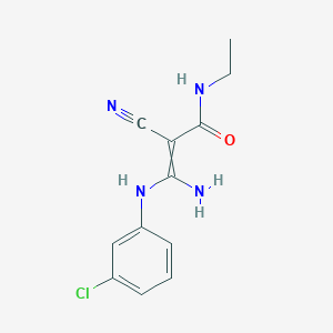 3-Amino-3-(3-chloroanilino)-2-cyano-N-ethylprop-2-enamide