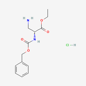 molecular formula C13H19ClN2O4 B1445628 (R)-乙基3-氨基-2-(((苄氧羰基)氨基)丙酸盐盐酸盐 CAS No. 264235-79-2