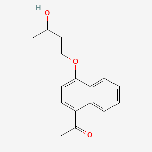 molecular formula C16H18O3 B14456286 3-Butanol, 1-(4-acetyl-1-naphthyloxy)- CAS No. 73622-72-7