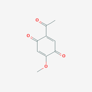 molecular formula C9H8O4 B14456302 2-Acetyl-5-methoxycyclohexa-2,5-diene-1,4-dione CAS No. 74179-55-8