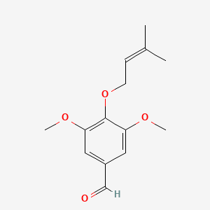 molecular formula C14H18O4 B14456351 3,5-Dimethoxy-4-[(3-methylbut-2-en-1-yl)oxy]benzaldehyde CAS No. 74474-51-4