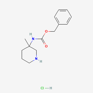 molecular formula C14H21ClN2O2 B1445636 Benzyl (3-methylpiperidin-3-yl)carbamate hydrochloride CAS No. 1158759-12-6