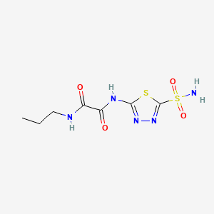 molecular formula C7H11N5O4S2 B14456384 N-Propyl-N'-(5-sulfamoyl-1,3,4-thiadiazole-2-yl)oxamide CAS No. 74186-58-6