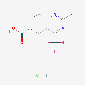 molecular formula C11H12ClF3N2O2 B1445639 2-Methyl-4-(trifluoromethyl)-5,6,7,8-tetrahydroquinazoline-6-carboxylic acid hydrochloride CAS No. 1384707-94-1