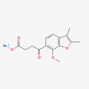 molecular formula C15H15NaO5 B14456432 sodium;4-(7-methoxy-2,3-dimethyl-1-benzofuran-6-yl)-4-oxobutanoate CAS No. 73698-60-9