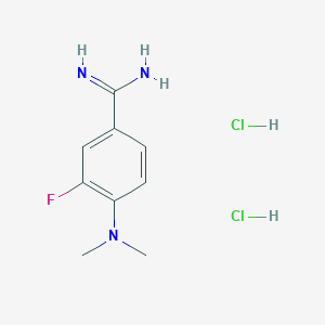 molecular formula C9H14Cl2FN3 B1445645 4-(Dimethylamino)-3-fluorobenzene-1-carboximidamide dihydrochloride CAS No. 1394042-84-2