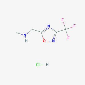 molecular formula C5H7ClF3N3O B1445649 Methyl({[3-(trifluoromethyl)-1,2,4-oxadiazol-5-yl]methyl})amine hydrochloride CAS No. 1423033-45-7