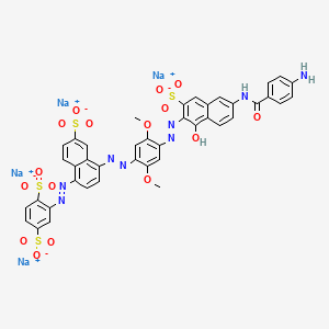 Tetrasodium 2-((4-((4-((6-((4-aminobenzoyl)amino)-1-hydroxy-3-sulphonato-2-naphthyl)azo)-2,5-dimethoxyphenyl)azo)-6-sulphonato-1-naphthyl)azo)benzene-1,4-disulphonate