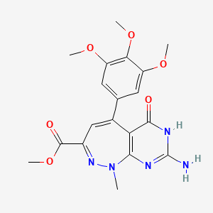 1H-Pyrimido(4,5-c)-1,2-diazepine-3-carboxylic acid, 6,7-dihydro-8-amino-1-methyl-6-oxo-5-(3,4,5-trimethoxyphenyl)-, methyl ester