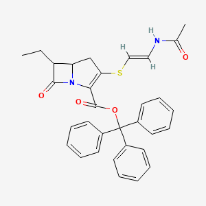 1-Azabicyclo(3.2.0)hept-2-ene-2-carboxylic acid, 3-((2-(acetylamino)ethenyl)thio)-6-ethyl-7-oxo-, triphenylmethyl ester