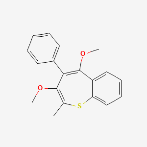 molecular formula C19H18O2S B14456612 3,5-Dimethoxy-2-methyl-4-phenyl-1-benzothiepine CAS No. 72262-60-3