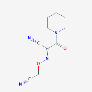 molecular formula C10H12N4O2 B14456637 2-[(Cyanomethoxy)imino]-3-oxo-3-(piperidin-1-yl)propanenitrile CAS No. 70791-54-7