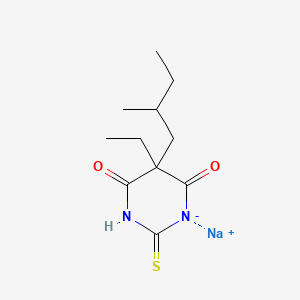 molecular formula C11H17N2NaO2S B14456644 Sodium 5-ethyl-5-(2-methylbutyl)-2-thiobarbiturate CAS No. 73681-03-5