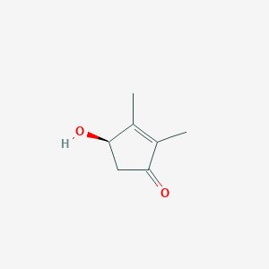 molecular formula C7H10O2 B14456645 (4R)-4-Hydroxy-2,3-dimethylcyclopent-2-en-1-one CAS No. 76116-18-2