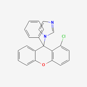 molecular formula C22H15ClN2O B14456647 1H-Imidazole, 1-(1-chloro-9-phenyl-9H-xanthen-9-yl)- CAS No. 73029-46-6