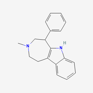 molecular formula C19H20N2 B14456670 3-methyl-5-phenyl-2,4,5,6-tetrahydro-1H-azepino[4,5-b]indole CAS No. 75671-10-2