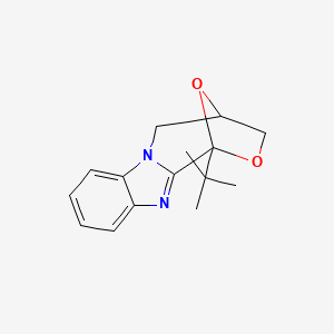 molecular formula C15H18N2O2 B14456672 4,5-Dihydro-1-(1,1-dimethylethyl)-1,4-epoxy-1H,3H-(1,4)oxazepino(4,3-a)benzimidazole CAS No. 76098-99-2