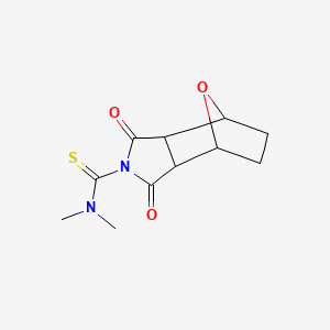 molecular formula C11H14N2O3S B14456680 N-(Dimethylthiocarbamoyl)-7-oxabicyclo(2.2.1)heptane-2,3-dicarboximide CAS No. 73806-12-9