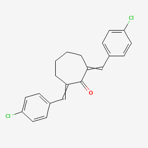 molecular formula C21H18Cl2O B14456708 Cycloheptanone, 2,7-bis[(4-chlorophenyl)methylene]- CAS No. 70552-81-7