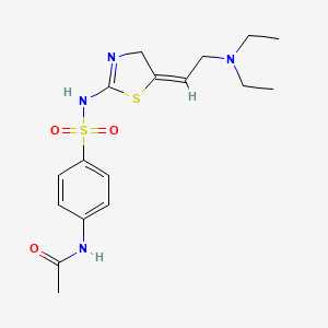 molecular formula C17H24N4O3S2 B14456710 Acetamide, N-(4-(((5-(2-(diethylamino)ethylidene)-4,5-dihydro-2-thiazolyl)amino)sulfonyl)phenyl)- CAS No. 71933-33-0