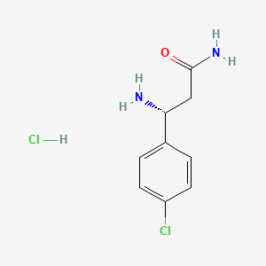 molecular formula C9H12Cl2N2O B1445676 (3R)-3-amino-3-(4-chlorophenyl)propanamide hydrochloride CAS No. 1384435-45-3