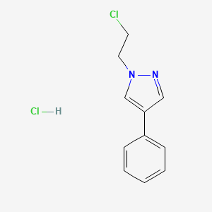 molecular formula C11H12Cl2N2 B1445677 1-(2-chloroethyl)-4-phenyl-1H-pyrazole hydrochloride CAS No. 1384430-67-4
