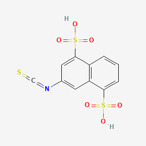 molecular formula C11H7NO6S3 B14456789 1,5-Naphthalenedisulfonicacid, 3-isothiocyanato- CAS No. 74220-99-8