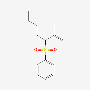 (2-Methylhept-1-ene-3-sulfonyl)benzene