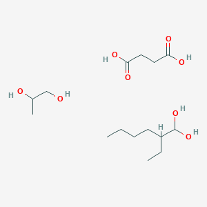 molecular formula C15H32O8 B14456792 Butanedioic acid;2-ethylhexane-1,1-diol;propane-1,2-diol 