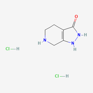 molecular formula C6H11Cl2N3O B1445680 1H,2H,3H,4H,5H,6H,7H-pyrazolo[3,4-c]pyridin-3-one dihydrochloride CAS No. 1384431-32-6