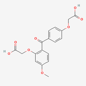 molecular formula C18H16O8 B14456817 Acetic acid, (2-(4-(carboxymethoxy)benzoyl)-5-methoxyphenoxy)- CAS No. 75226-97-0