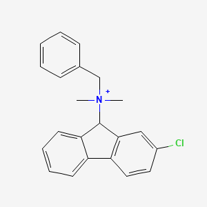 molecular formula C22H21ClN+ B14456856 benzyl-(2-chloro-9H-fluoren-9-yl)-dimethylazanium CAS No. 71740-37-9