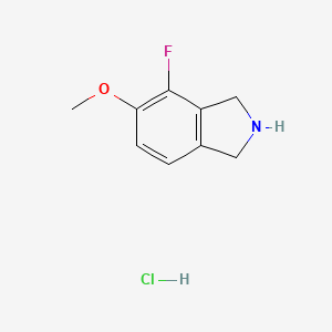 molecular formula C9H11ClFNO B1445687 4-氟-5-甲氧基异吲哚啉盐酸盐 CAS No. 1447606-44-1