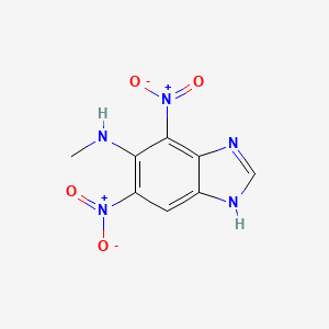 molecular formula C8H7N5O4 B14456888 1H-Benzimidazol-5-amine, 4,6-dinitro-N-methyl- CAS No. 72766-37-1