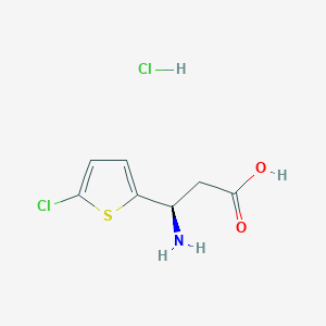 molecular formula C7H9Cl2NO2S B1445689 (3R)-3-amino-3-(5-chlorothiophen-2-yl)propanoic acid hydrochloride CAS No. 1384424-51-4