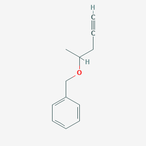 molecular formula C12H14O B14456893 Benzene, [[(1-methyl-3-butynyl)oxy]methyl]- CAS No. 75405-49-1